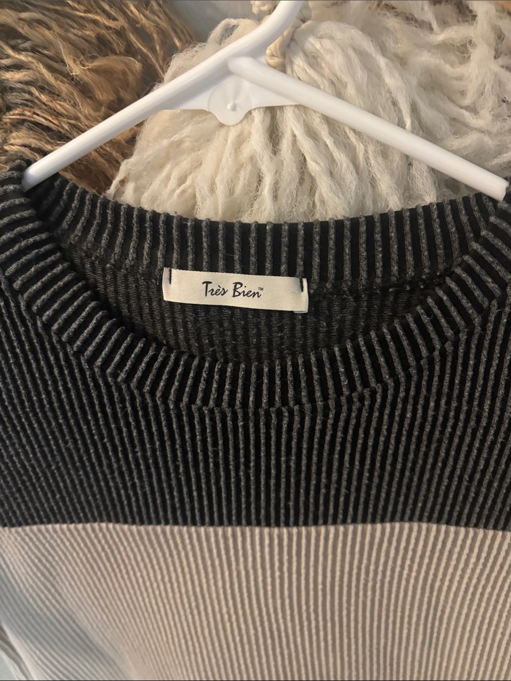 Tea Collection Colorblock Ribbed Tee - Black, Beige & Tan - Picture 2 of 2